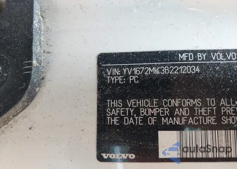 2011 Volvo C30 from USA, damaged, VIN YV1672MK3B2212034